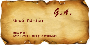 Groó Adrián névjegykártya